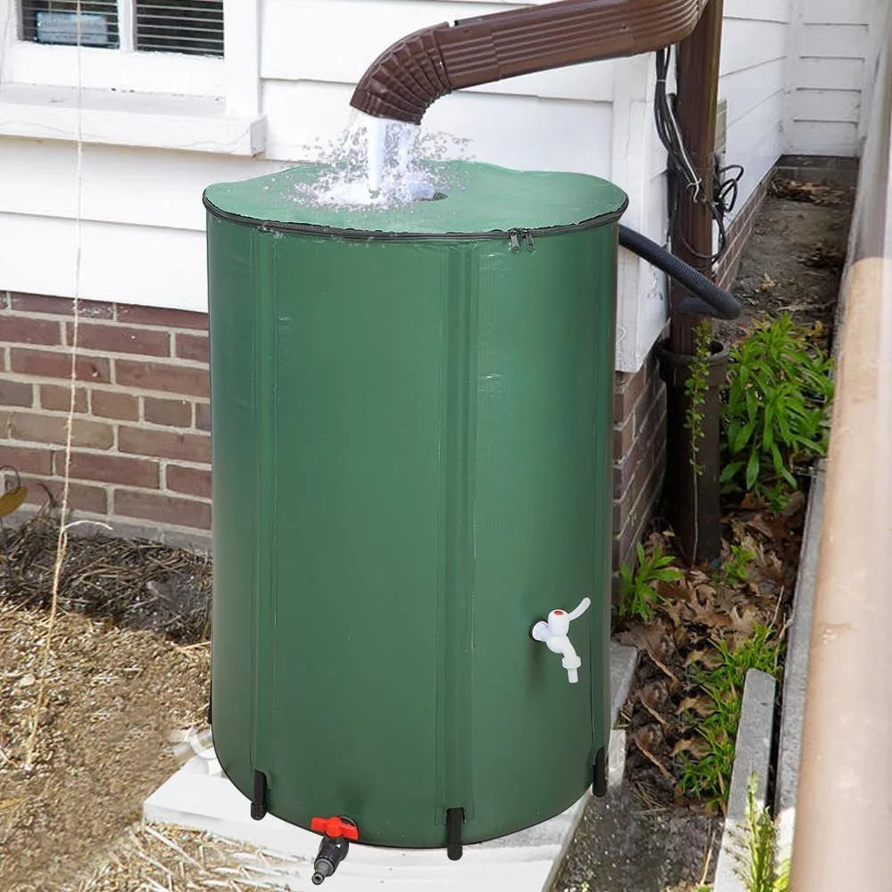 100 Gallon Rain Barrel Folding Portable Water Collection Tank Storage Outdoor