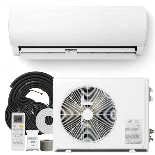 12000 BTU Mini Split AC/Heating System, 19 SEER2 115V Inverter Air Conditioner with 1 Ton Heat pump, Complete, Customized