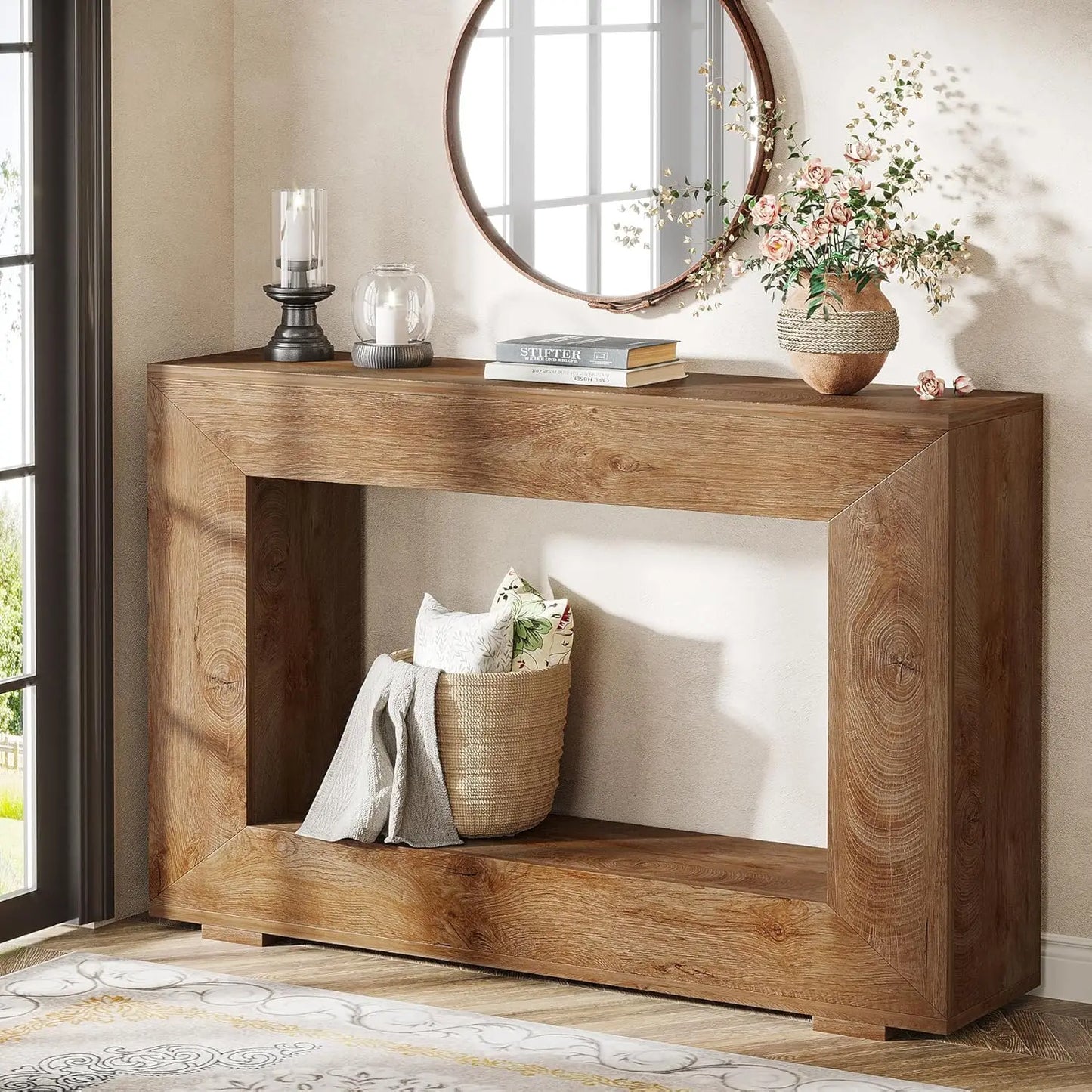 Tribesigns Farmhouse Console Table With Storage For Entryway And Living Room