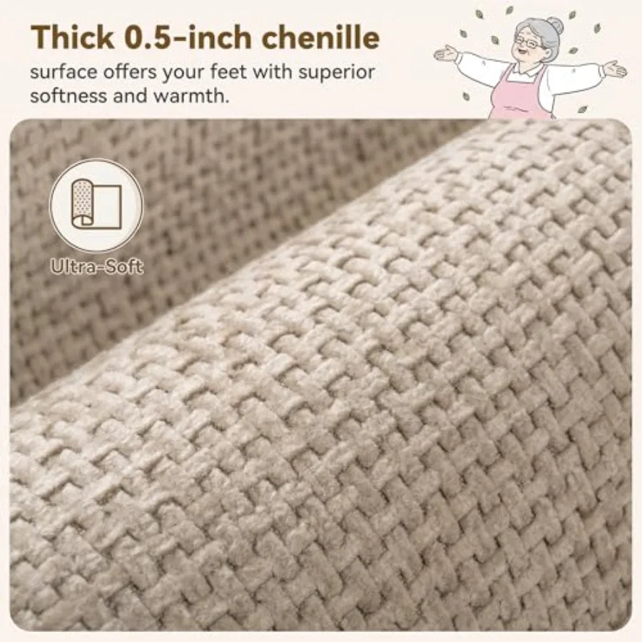Soft Chenille Non Slip Absorbent Quick Dry Bathroom Mat