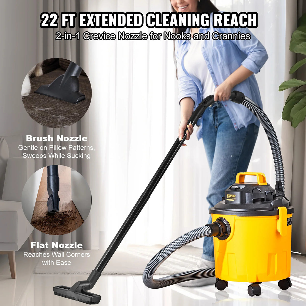 SUCCEBUY 5 Gallon Wet Dry Shop Vacuum With Blower
