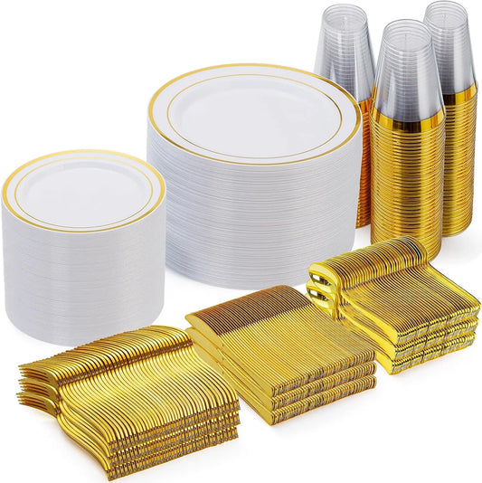 Disposable Dinnerware Set For Parties And Weddings