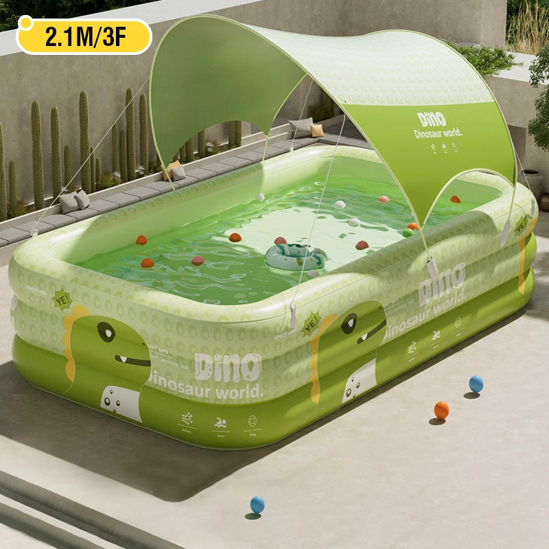 Inflatable Family Pool For Outdoor Use