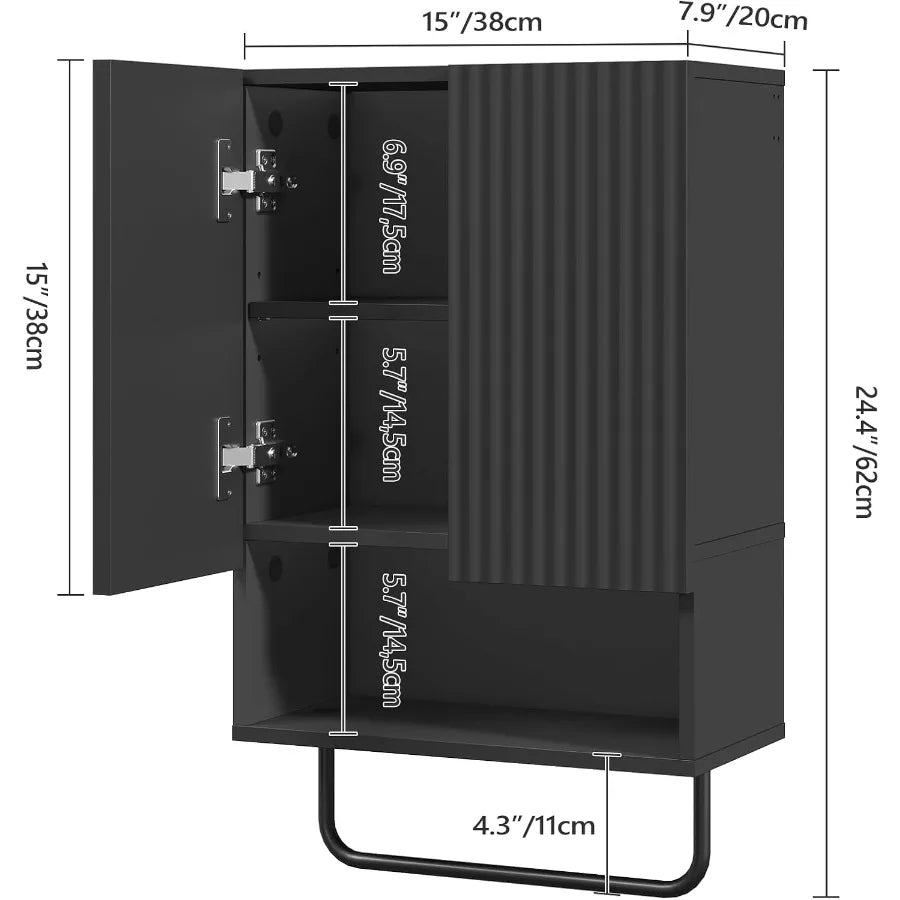 XIUWO Wall Mounted Medicine Cabinet With Towel Bar