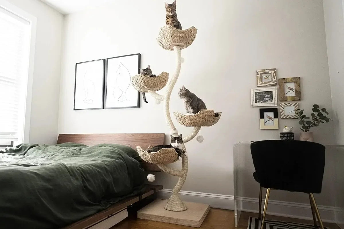 POPULAR 73" Tall Modern Cat Tree Scratching Tower For Large Cats, Scratching Post Condo, Cat Tower For Multiple Cats