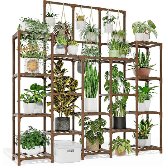 Plant Stand Indoor Outdoor 63 Tall Plant Shelf for Plants 14Tier Large Plant Sheves for Living Room Heavy Duty Plant Rack Garde
