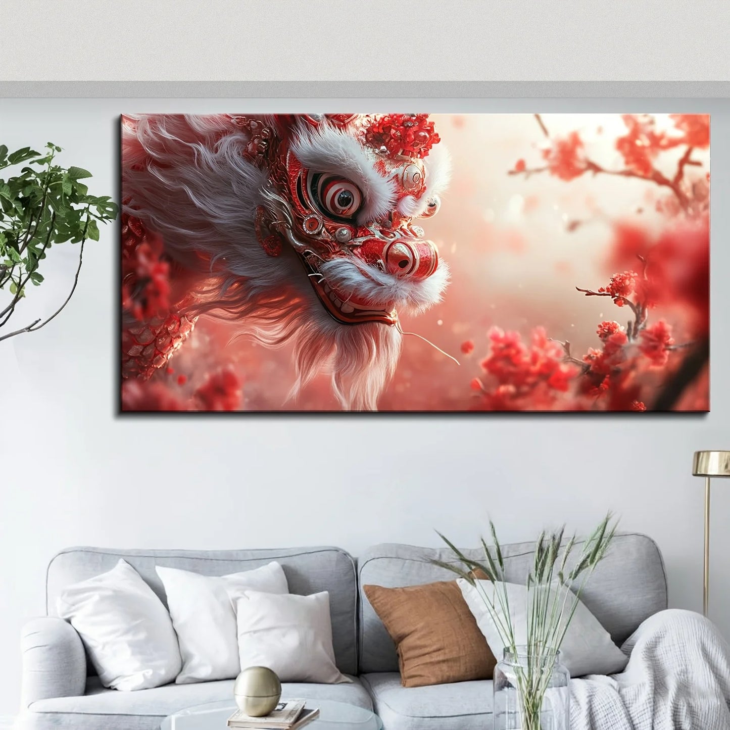Elegant Dragon Dance Canvas Wall Art For Interior Decor