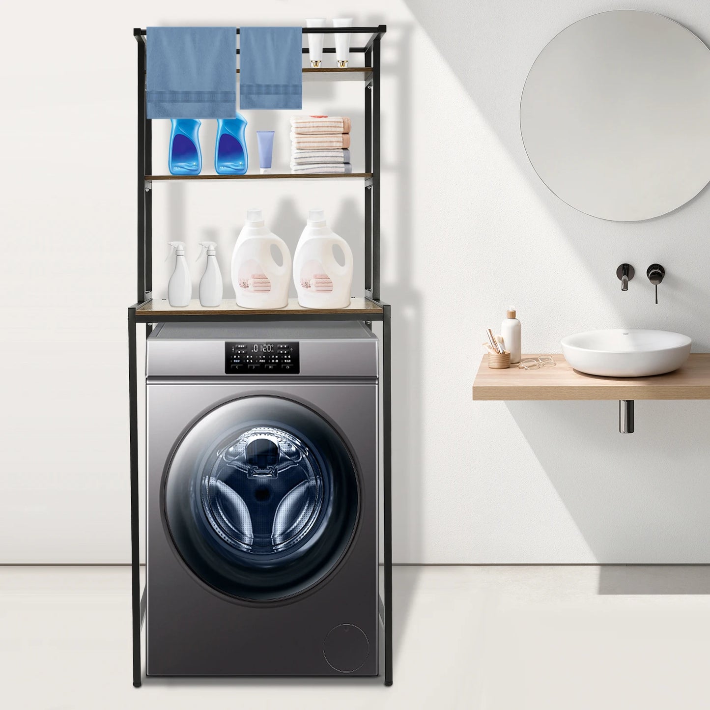 3 Tier Washer and Dryer Storage Shelf Washing Machine Shelf Toilet Shelf Over Washing Machine Toilet Washing Machine Cabinet
