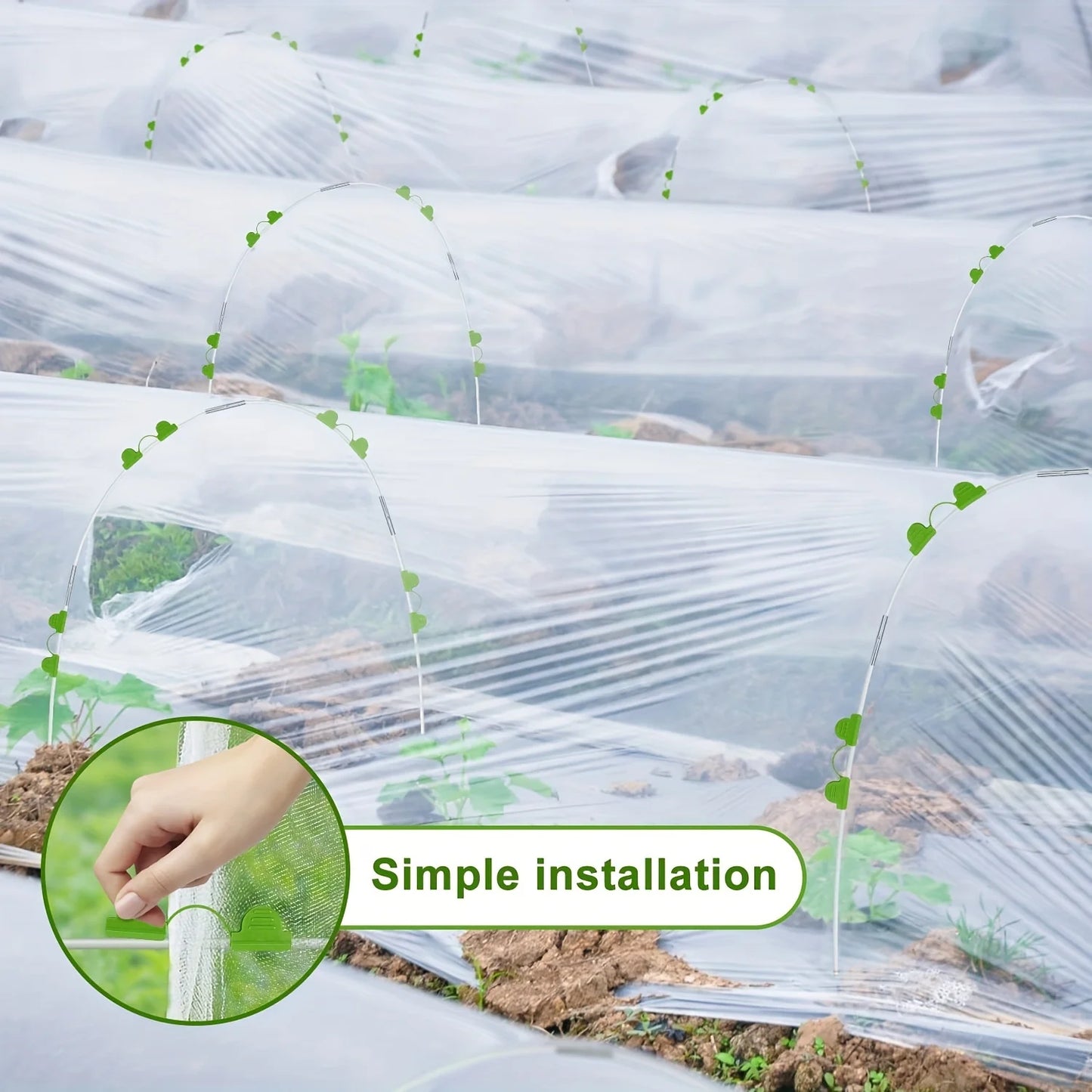 Greenhouse Hoops And Fiberglass Poles For Garden Tunnels Rust Resistant