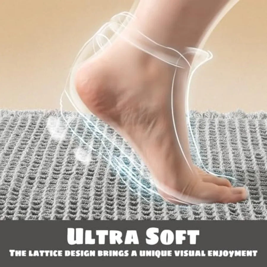 Washable Waffle Bathroom Rugs for Bath and Shower