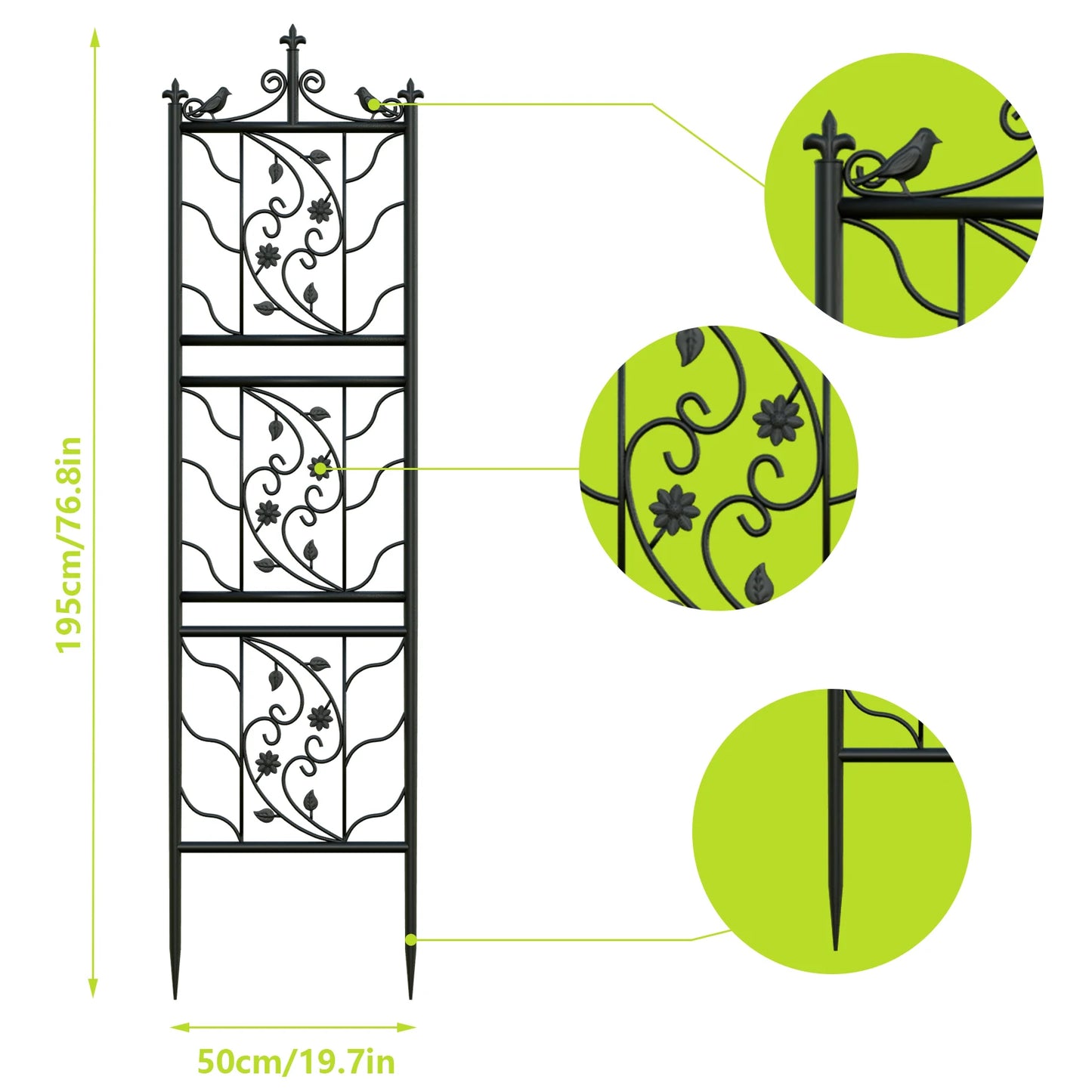 Garden Trellis Fence Panel Iron Lattice Outdoor Decor Climbing Plants