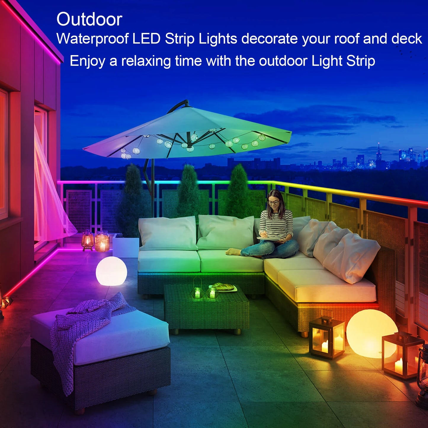 AILBTON Outdoor LED Strip Lights Waterproof IP68 With App