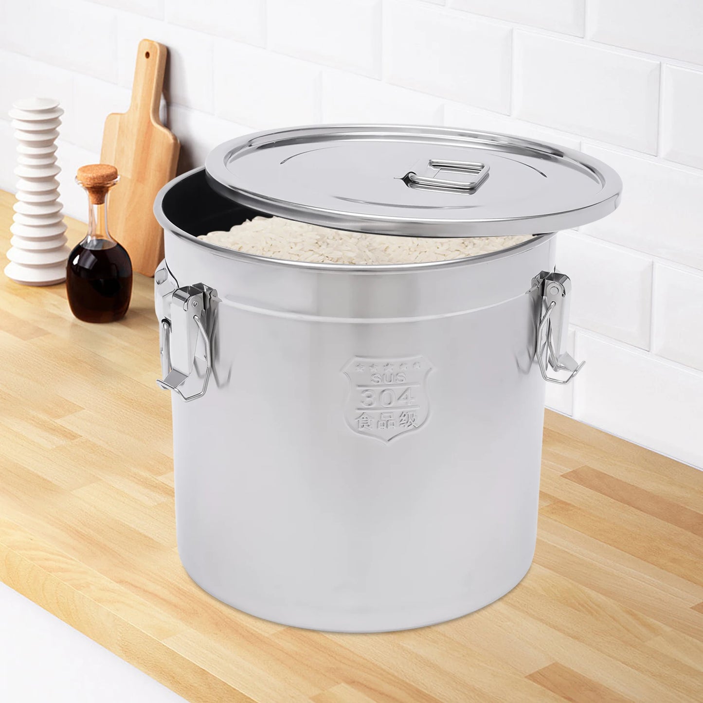 Stainless Steel Airtight Food Storage Canister With Lid