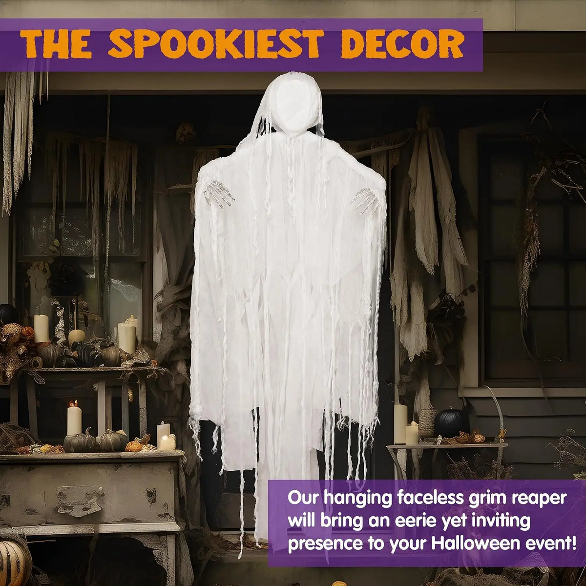 Joyfy Realistic Grim Reaper Halloween Hanging Decoration For Yard
