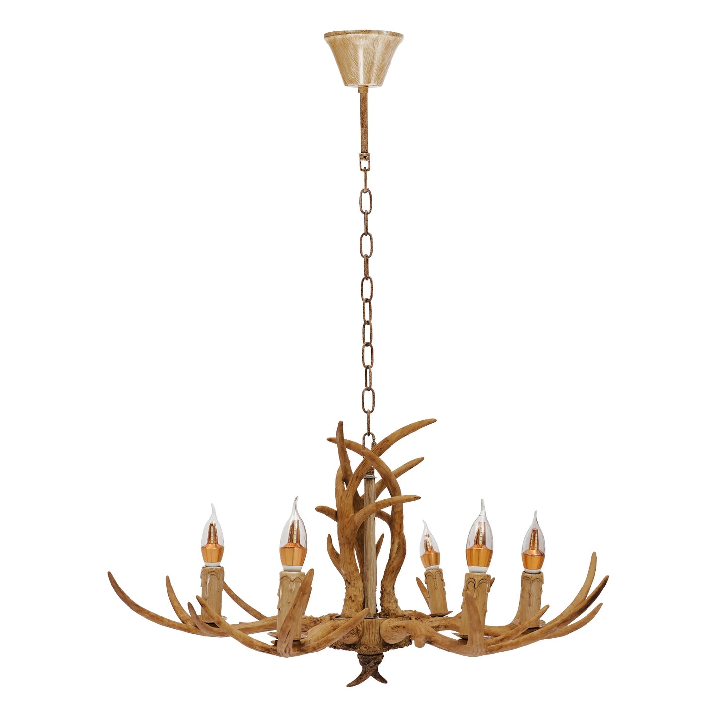 6-Light Antler Chandelier Pendant Lamp For Dining Room Decor