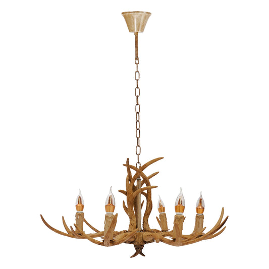 6-Light Antler Chandelier Pendant Lamp For Dining Room Decor