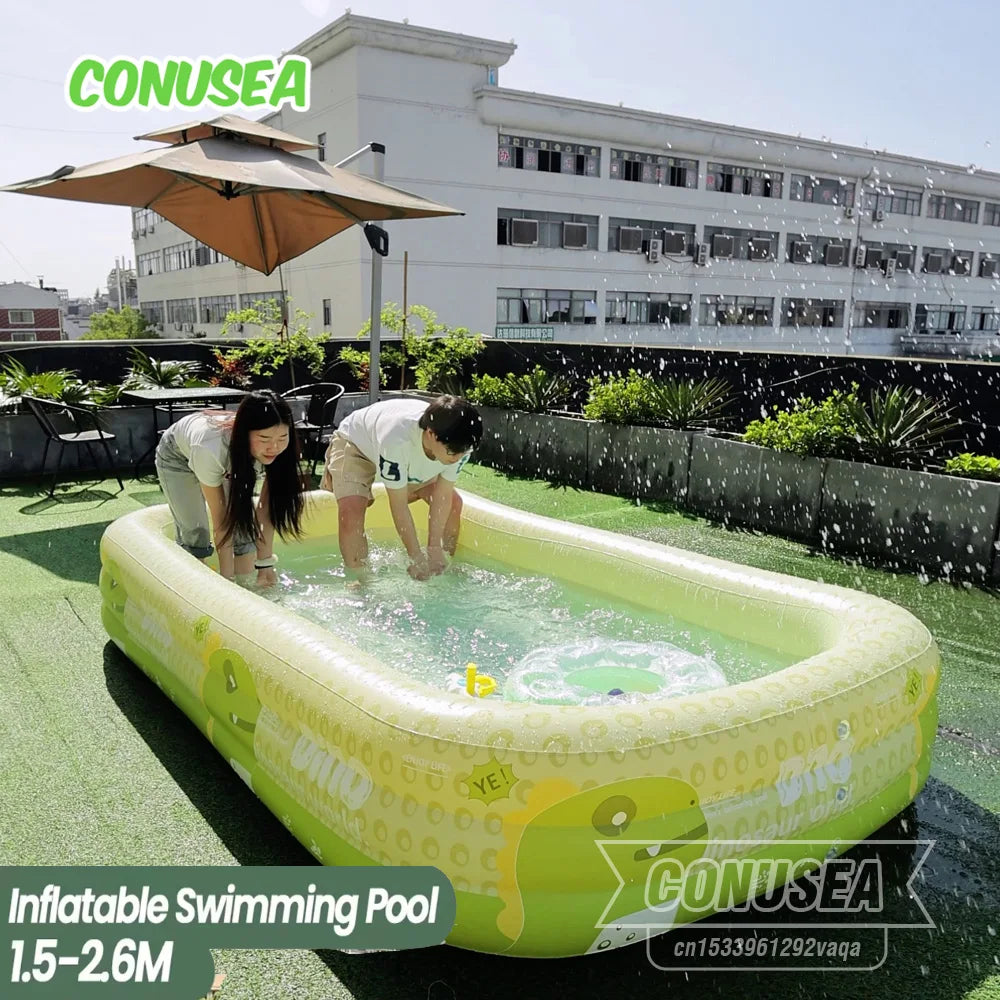 Inflatable Family Pool For Outdoor Use