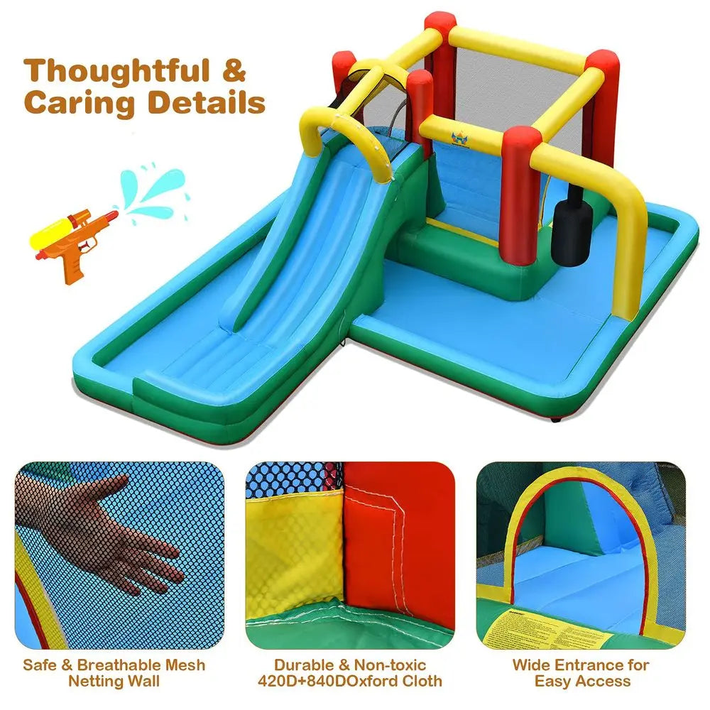 YTYIN Inflatable Water Slide Park Wet Dry Combo Bounce House