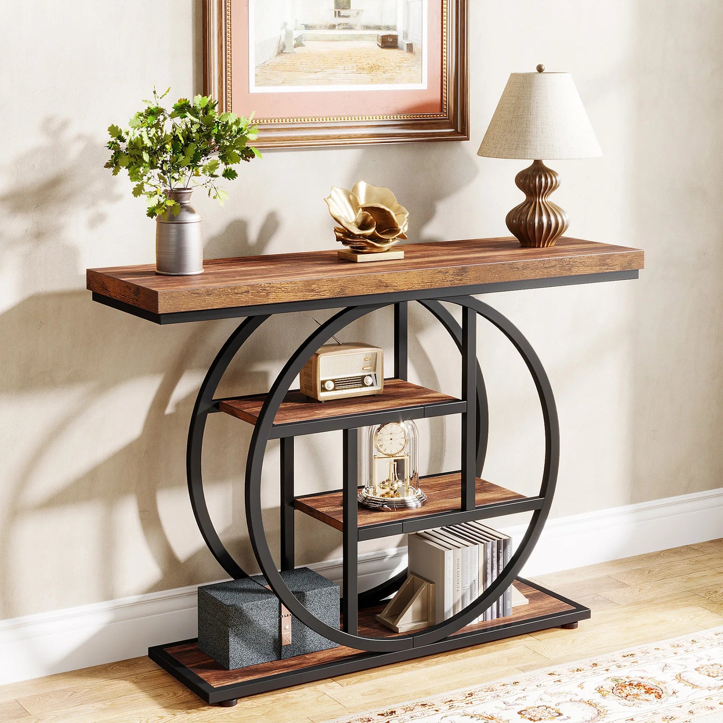 Tribesigns Four-Tier Industrial Console Table For Entryway