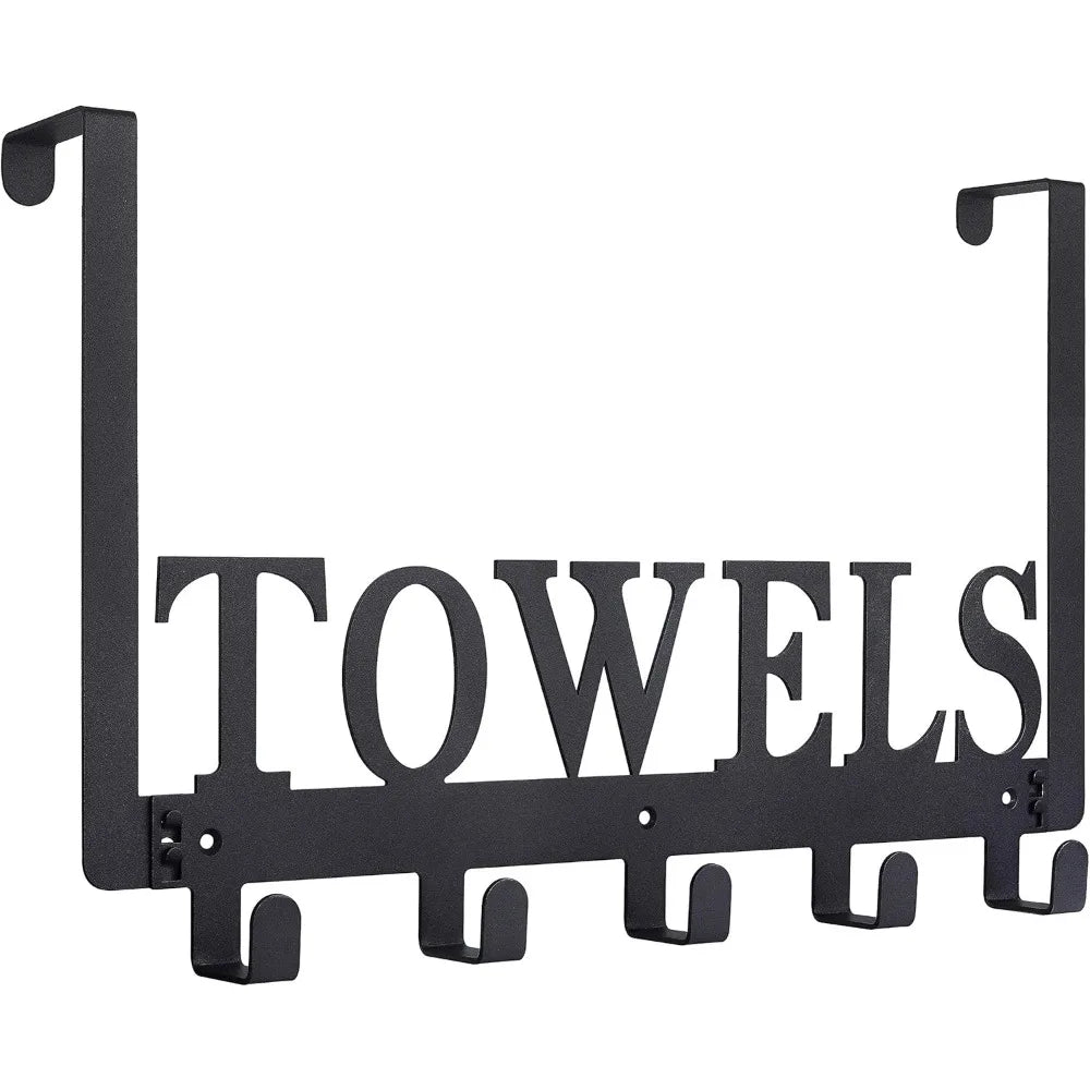 NBVCX Over Door Towel Hooks 5 Hook Metal Door Mount