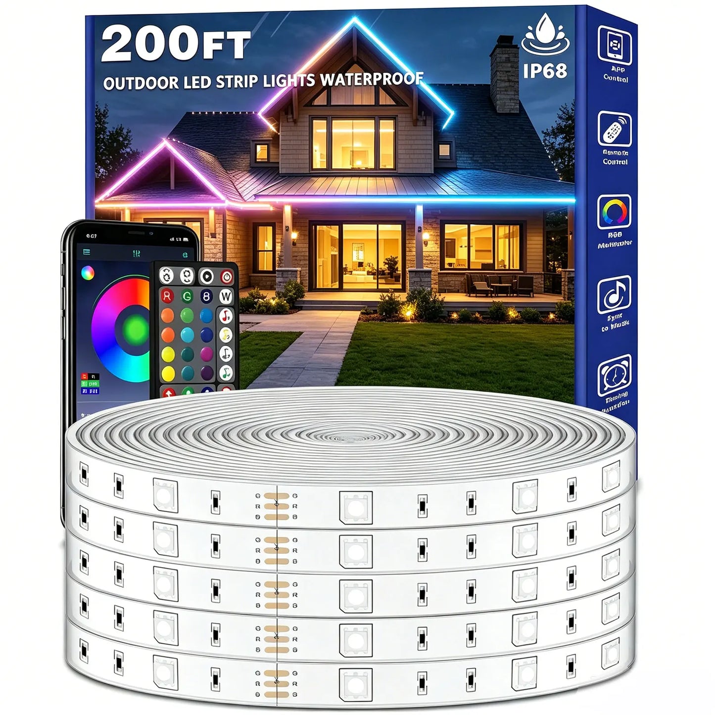 AILBTON Outdoor LED Strip Lights Waterproof IP68 With App