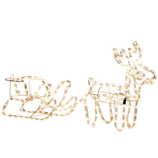 Christmas Reindeer and Sleigh LED Yard Decoration With Lights