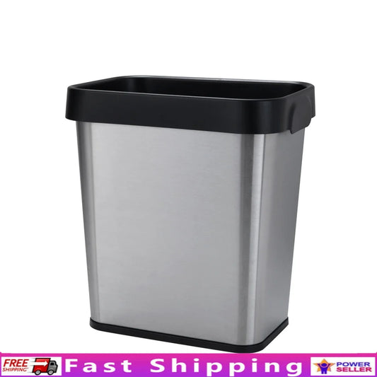 NONECN Stainless Steel Trash Can Open Top Waste Bin