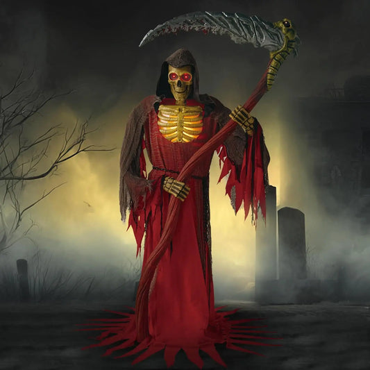 Animatronic Grim Reaper Halloween Decor With Motion Sensor
