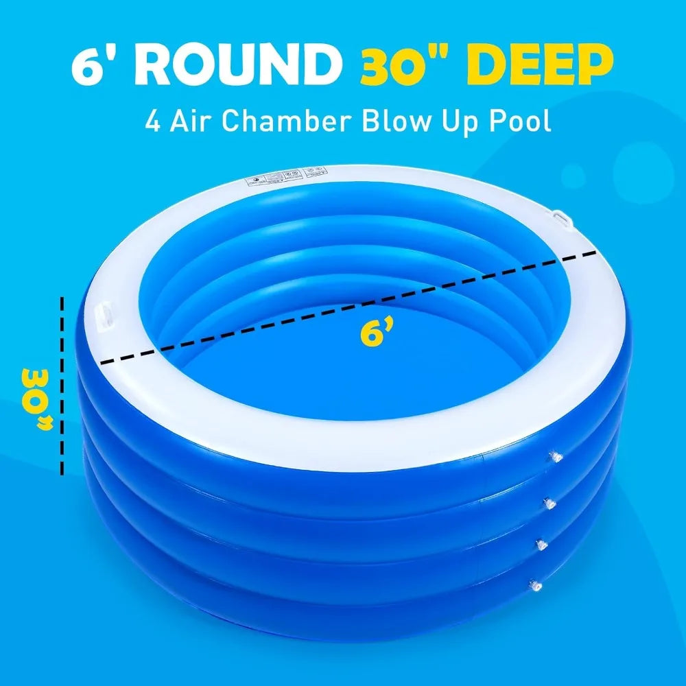 Inflatable Round Pool For Backyard Fun Easy Setup Today