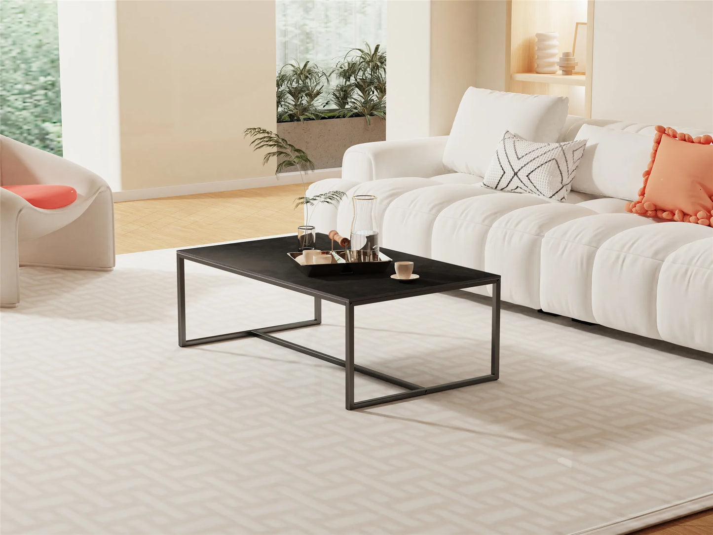 Wisfor Sintered Stone Coffee Table With Metal Frame