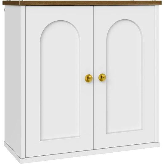 XIUWO Bathroom Wall Cabinet With Adjustable Shelf And Two Doors
