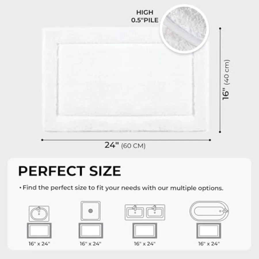 Non Slip Washable Microfiber Bath Mat, Water Absorbent Bathroom Rug
