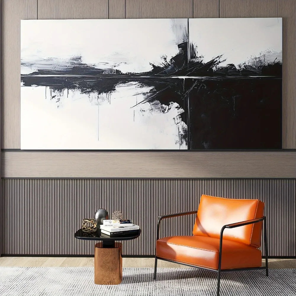 Deconstruction of Form: Abstract Structure Art, Pine Wood Frame