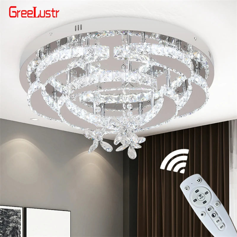 GreeLustr Crystal LED Ceiling Chandelier Pendant Light For Living Room