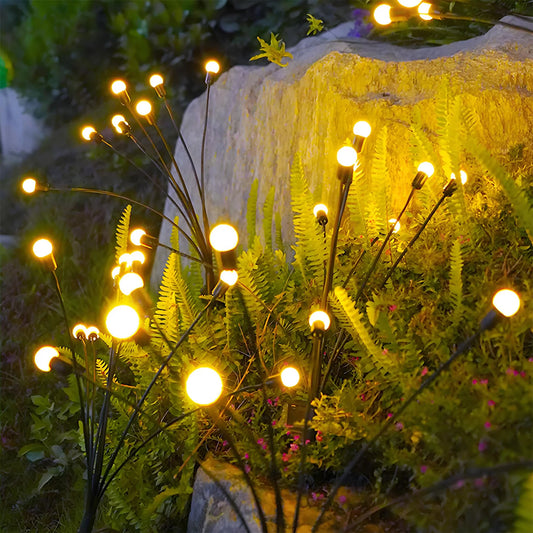 Solar Firefly Lights 8-Head Outdoor LED Garden Pathway Decor Waterproof