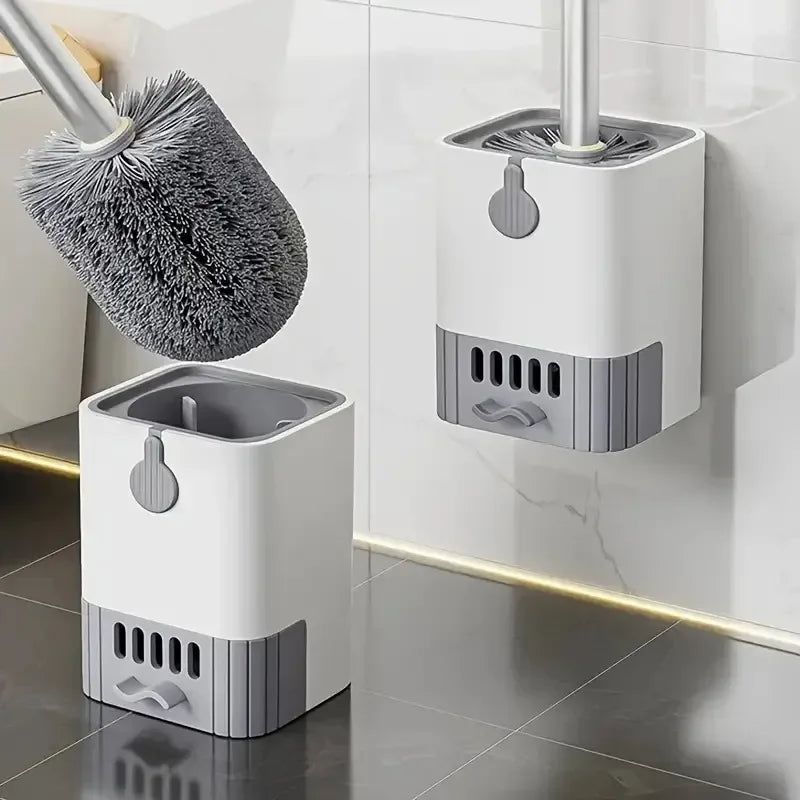 Flexible Bristle Toilet Brush With Quick Drying Holder