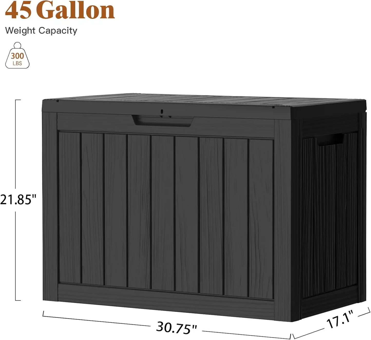 Outdoor Deck Storage Box Waterproof UV Resistant Lockable Lid