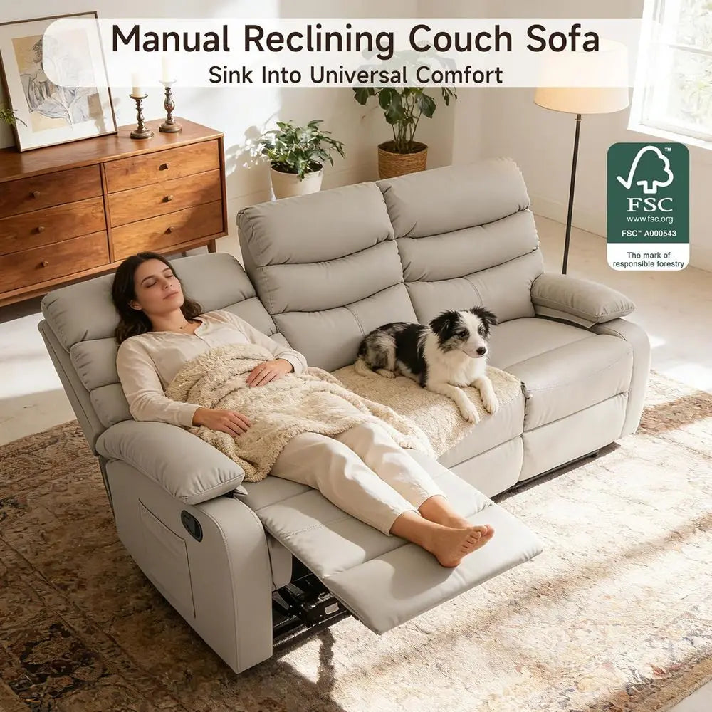 3 Seater Reclining Loveseat Sofa Set for Living Room RV