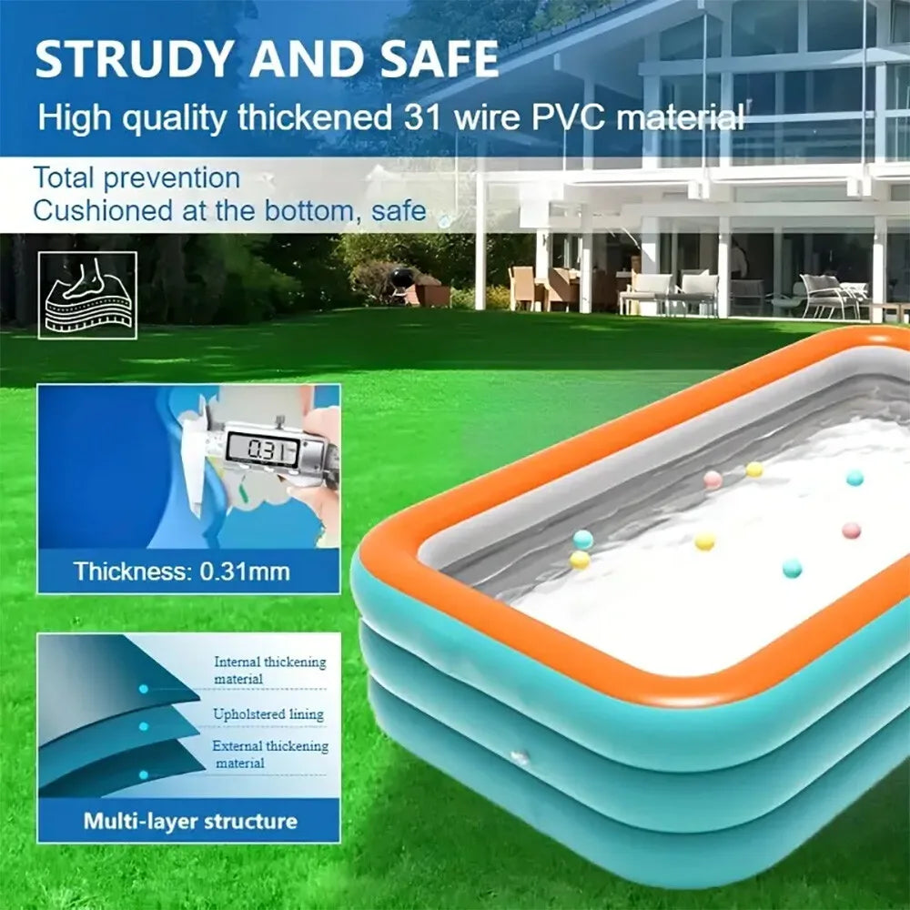 Family Inflatable Outdoor Pool for Kids and Adults