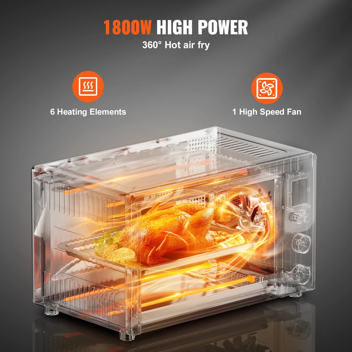SucceBuy 13 In 1 Air Fryer Toaster Oven Convection 1800W