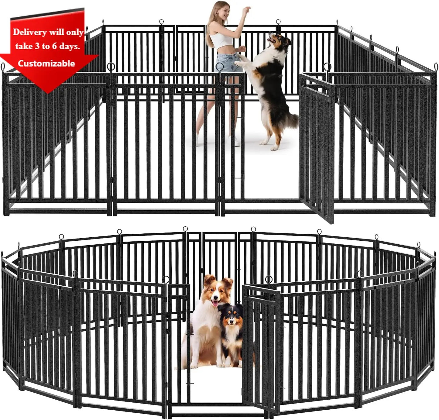 Durable Dog Fence Outdoor Indoor Metal Playpen For Dogs