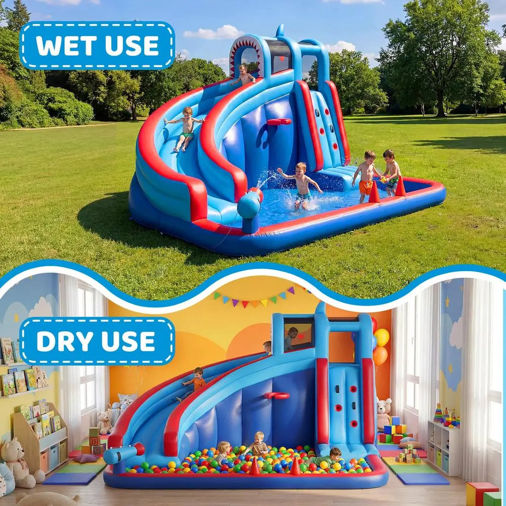 YTYIN Water Slide Backyard Bounce House With 450W Blower