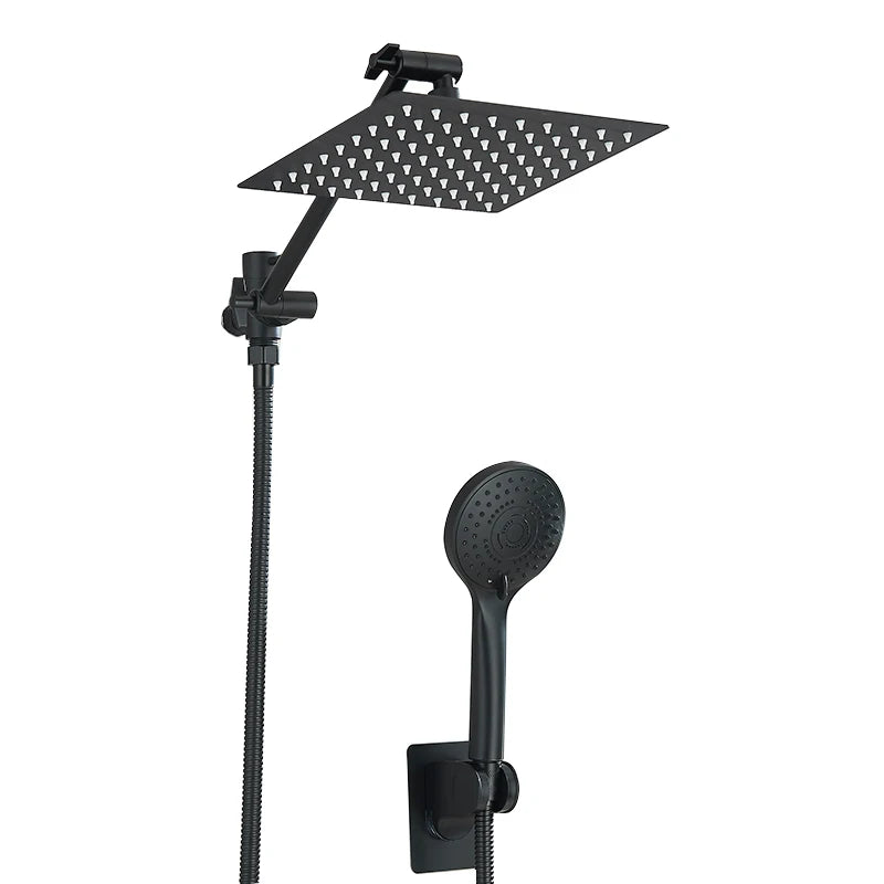 Square Stainless Steel Shower Kit With Luxury Hand Shower and Valve