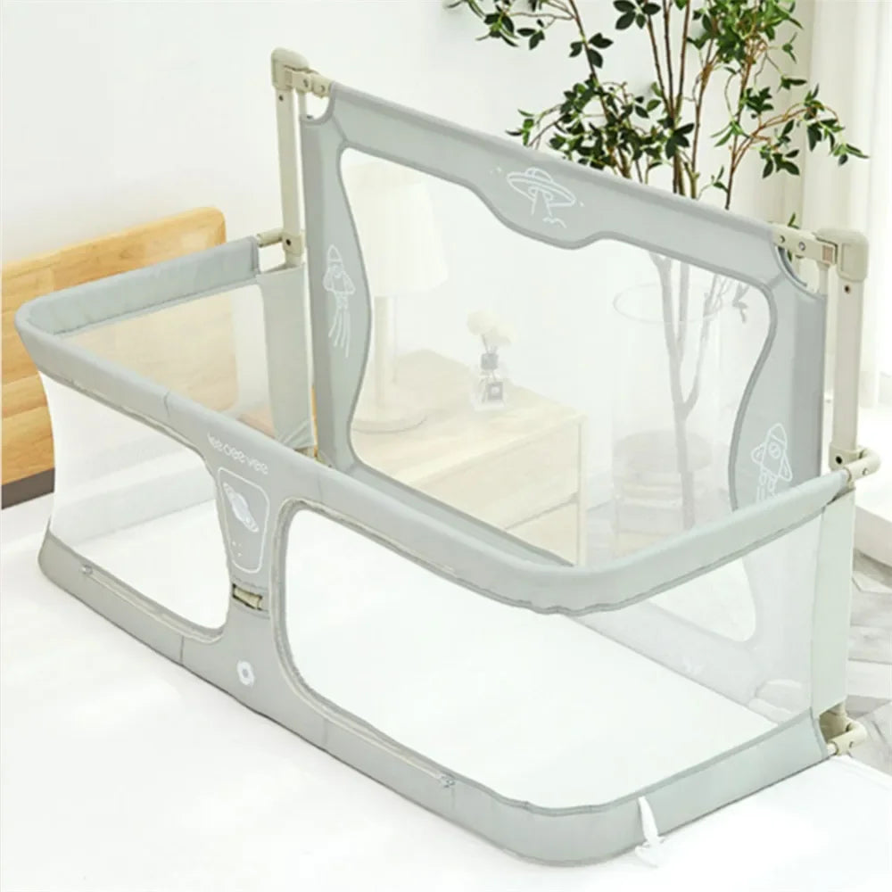 Simple Lightweight Baby Cot Bed Dual Use Bedside Crib