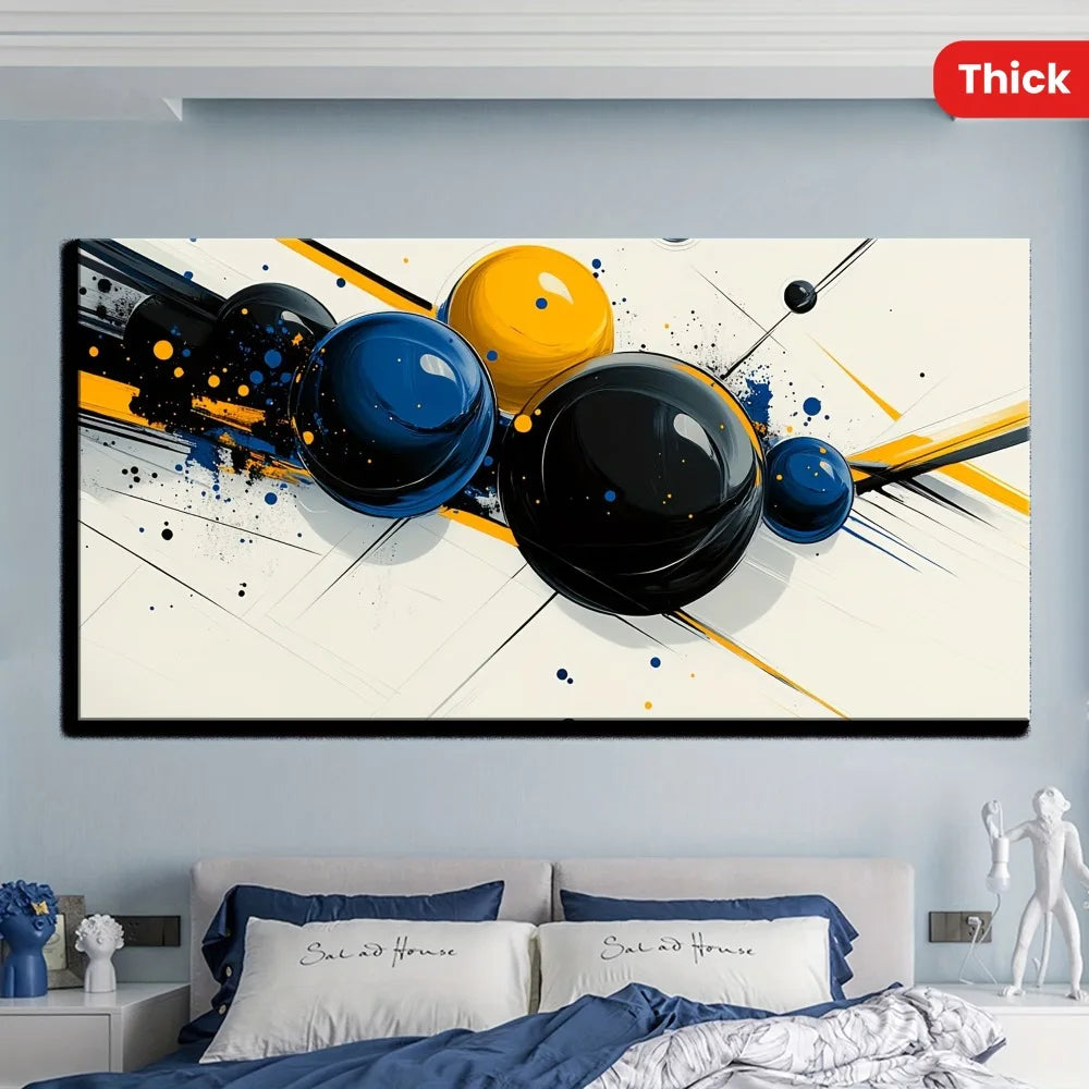Modern Abstract Wall Art For Bedroom With Pine Frame