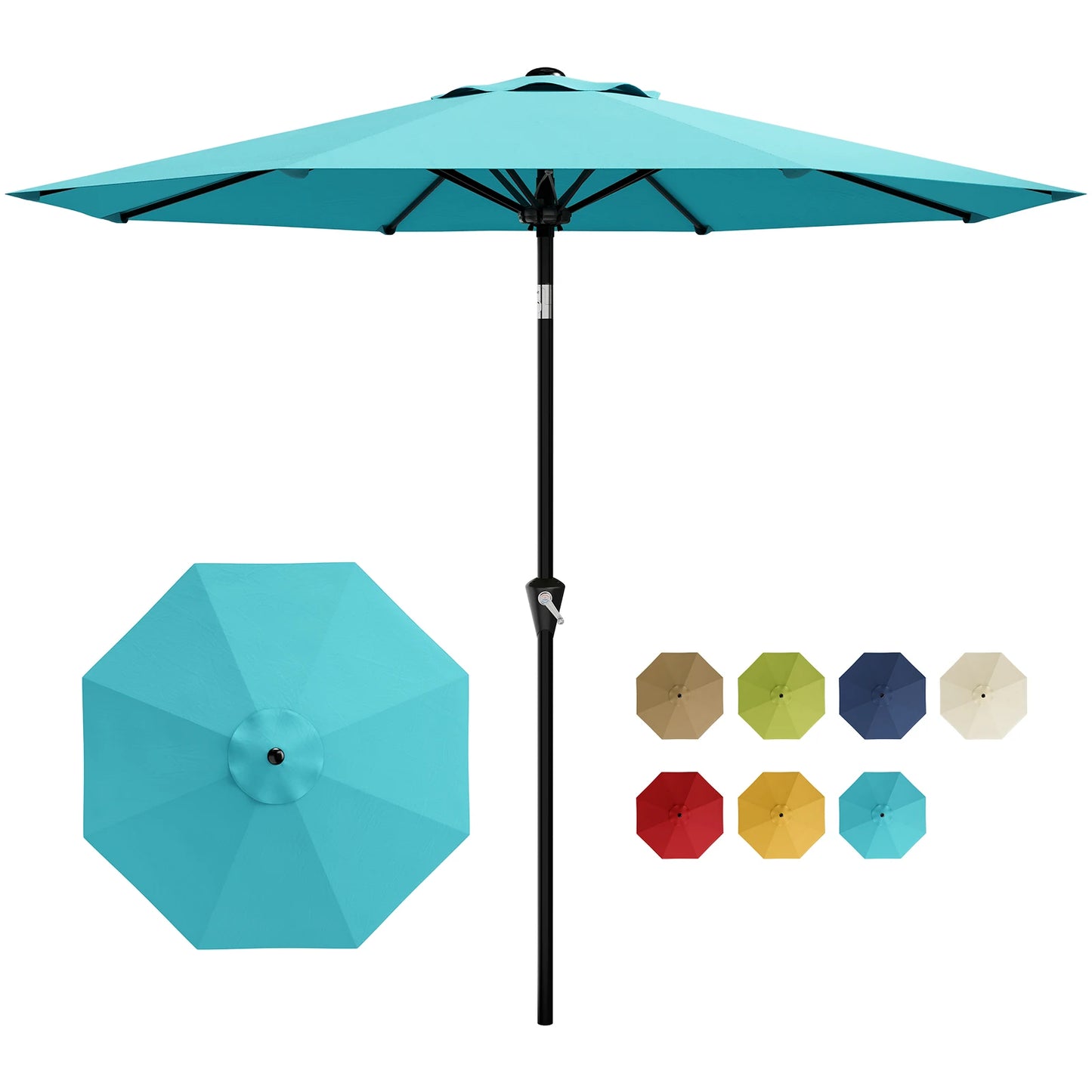 HiMISS Patio Market Umbrella With UPF 50 UV Protection