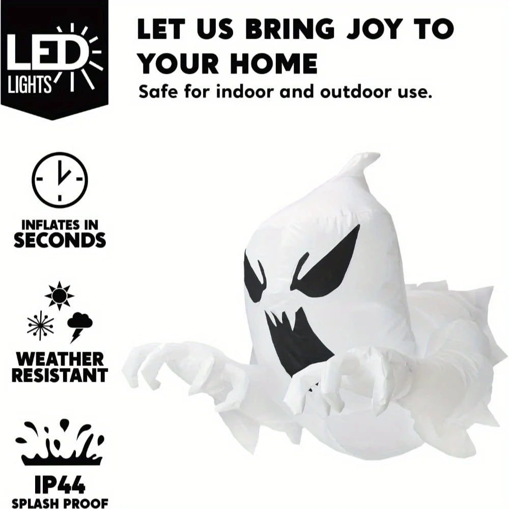 Halloween Flying Ghost Window Breakout Inflatable With LED Lights