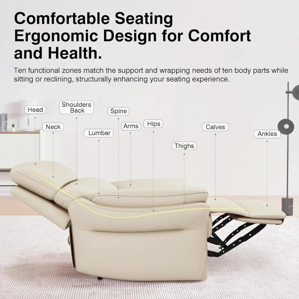Premium Genuine Leather Recliner Chair In Lazy Boy Style