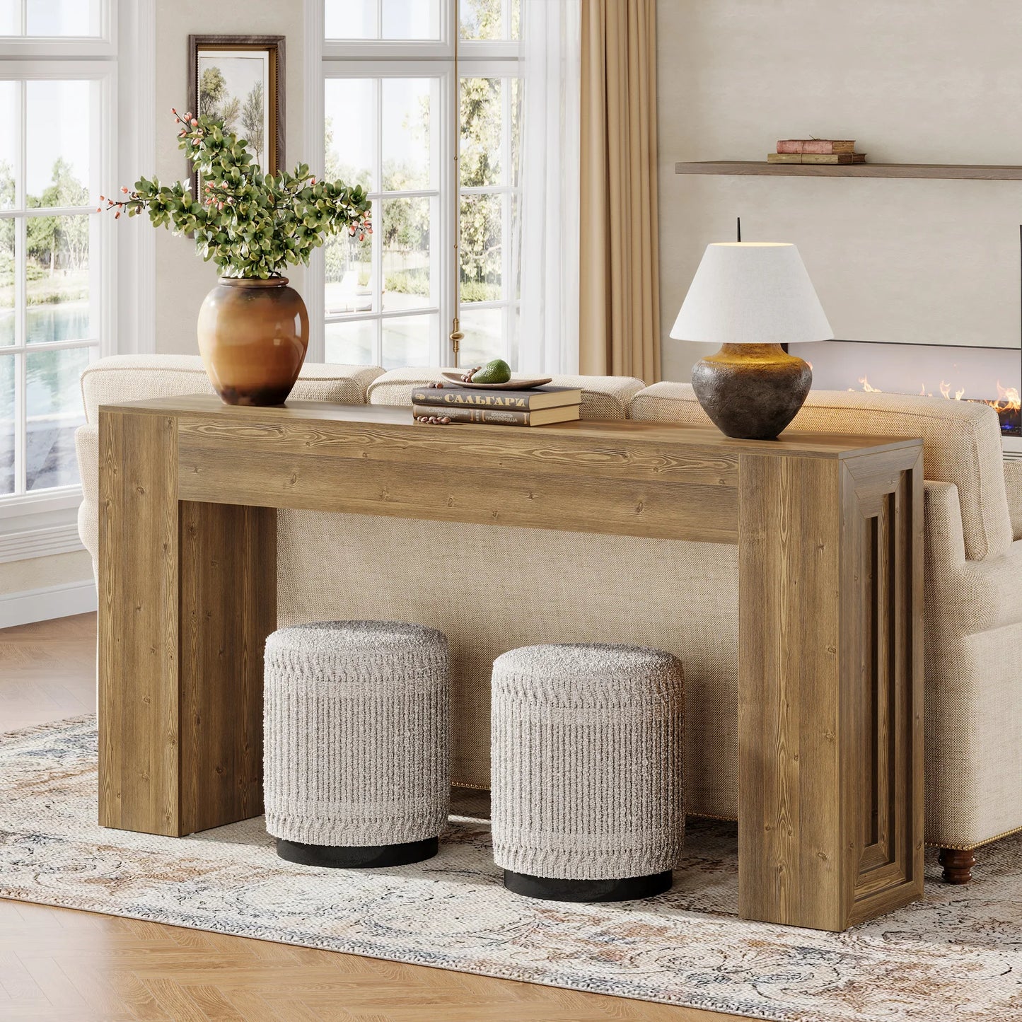 Tribesigns 63-Inch Long Console Table, Farmhouse Narrow Sofa Table Behind The Couch for Living Room, Entryway, Hallway, Foyer, N