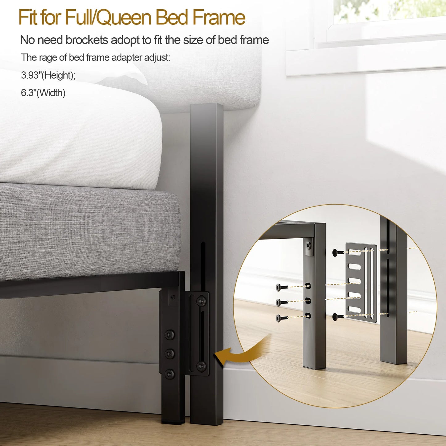 ONBRILL Adjustable Linen Headboard With RGB LED Light And Storage